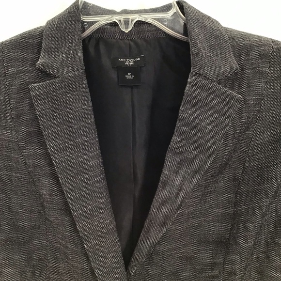 Ann Taylor One Button Tailored Blazer Jacket Career Office Casual Black Size 8P - Picture 4 of 8